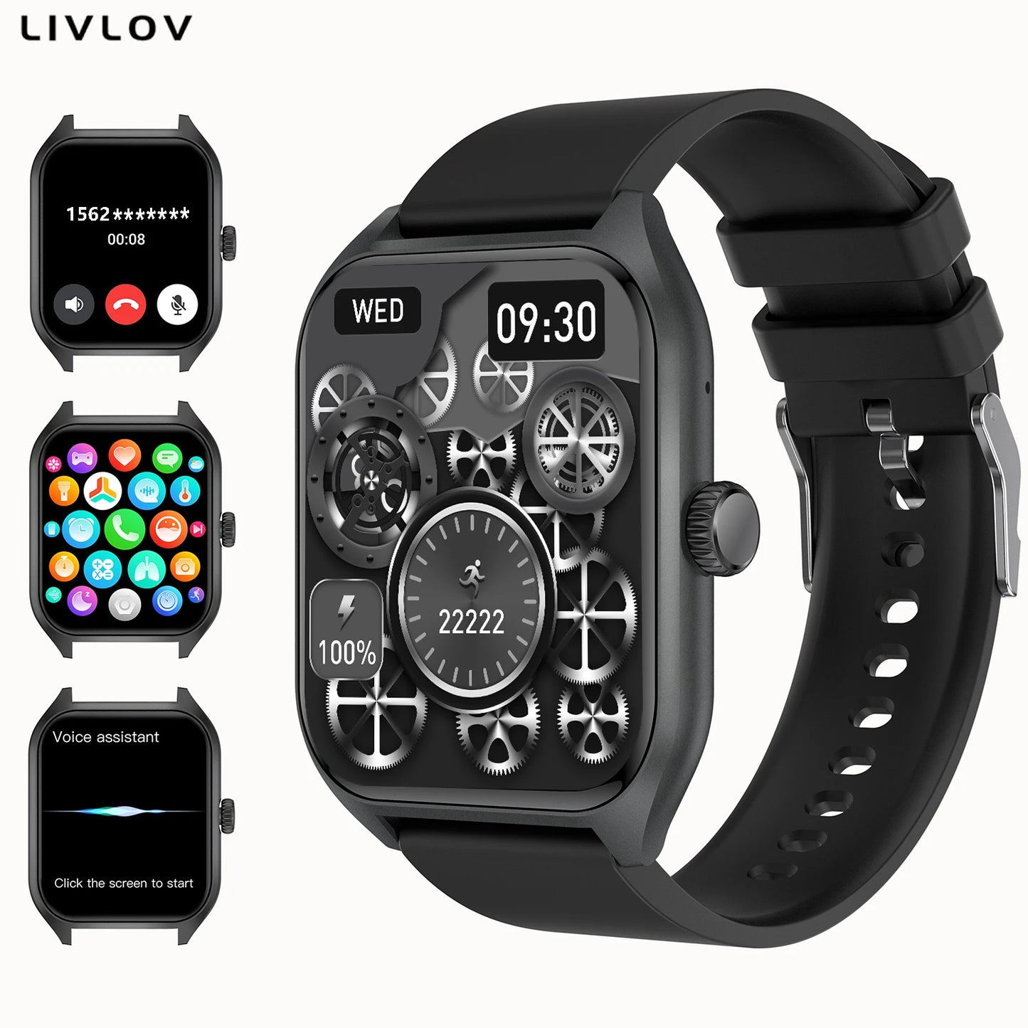 AI VOICE ASSISANT SMART WATCH for Men Women
1.96'' HD Screen Activity Trackers with 100+Sports/ Sleep/ Heart Rate Monitor